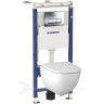 Комплект GEBERIT DUOFIX 458,125,21,1 UP100 с клавишей DELTA 51 хром глянец с подвесным унитазом ACANTO безободковый 500,600,01,2 и крышкой сиденьем ACANTO 500,605,01,2 микролифт Slim 458,125,21,1-500,600