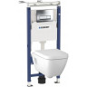 Комплект инсталляции GEBERIT DUOFIX PLATTENBAU 458,125,21,1 с клавишей DELTA 51 хром глянец с подвесным унитазом RENOVA PLAN 500,378,01,1 и сиденьем микролифт 500,691,01,1 458,125,21,1-500,378