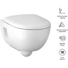 Комплект инсталляция GEBERIT DUOFIX DELTA 500.103.DW.R с подвесным унитазом RENOVA с сиденьем микролифт и клавишей