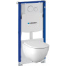 Комплект инсталляция GEBERIT DUOFIX SIGMA 500,301.KJ.A с подвесным унитазом ACANTO с сиденьем микролифт и клавишей