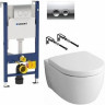 Комплект подвесного унитаза GEBERIT ICON 204060000 с инсталляцией DUOFIX DELTA 458,124,21,1 и сиденьем ICON 574130000 2040600001