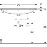 Раковина GEBERIT ACANTO SLIM 90 см 500.643.01.2