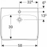 Раковина GEBERIT RENOVA COMFORT 65 см 258565000