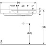 Раковина GEBERIT XENO² 90 см 500.536.01.1