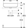 Раковина накладная GEBERIT VARIFORM 40x50 см 500.776.01.2 без отверстия перелива