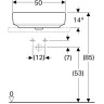 Раковина накладная GEBERIT VARIFORM 40x50 см 500.775.01.2 с отверстием перелива