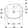 Раковина накладная GEBERIT VARIFORM 40x50 см 500.775.01.2 с отверстием перелива