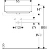 Раковина накладная GEBERIT VARIFORM 40x55 см 500.779.01.2 без отверстия перелива