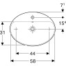 Раковина накладная GEBERIT VARIFORM 45x60 см 500.772.01.2 с отверстием перелива