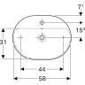 Раковина накладная GEBERIT VARIFORM 45x60 см 500.777.01.2 с отверстием перелива
