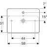 Раковина накладная GEBERIT VARIFORM 45x60 см 500.780.01.2 с отверстием перелива