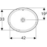 Раковина под столешницу GEBERIT VARIFORM 42x48 см 500.749.01.2 с отверстием перелива