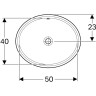 Раковина под столешницу GEBERIT VARIFORM 46x56 см 500.753.01.2 с отверстием перелива