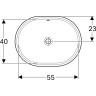 Раковина под столешницу GEBERIT VARIFORM 46x61 500.757.01.2 с отверстием перелива