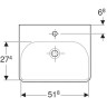 Раковина подвесная GEBERIT SMYLE SQUARE 500.259.01.1