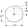 Раковина встраиваемая GEBERIT VARIFORM 45x50 см 500.713.01.2 с отверстием перелива