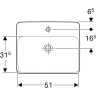 Раковина встраиваемая GEBERIT VARIFORM 45x55 см 500.743.01.2 без отверстия перелива