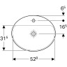 Раковина встраиваемая GEBERIT VARIFORM 48x55 см 500.723.01.2 без отверстия слива
