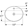 Раковина встраиваемая GEBERIT VARIFORM 48x55 см 500.721.01.2 с отверстием перелива