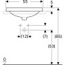 Раковина встраиваемая GEBERIT VARIFORM 48x55 см 500.721.01.2 с отверстием перелива
