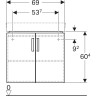 Шкафчик с раковиной RENOVA COMPACT 862150000+226150000 угловой