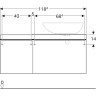 Тумба для комплекта GEBERIT CITTERIO 500.565.JJ.1 118 см темный дуб черный