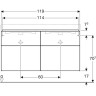 Тумба под двойную раковину GEBERIT ICON 841522000 120 см