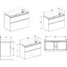 Тумба под раковину GEBERIT SMYLE SQUARE 500.354.00.1 90см белый глянцевый