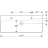 Тумба с раковиной GEBERIT SMYLE SQUARE 500.253.01.1+500.355.00.1 120 см