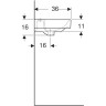 Тумба с раковиной GEBERIT SMYLE SQUARE 45 500.351.JR.1+500.222.01.1 пекан левый
