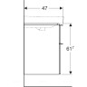 Тумба с раковиной GEBERIT SMYLE SQUARE 500.352.00.1-500.229.01.1 60 см белый