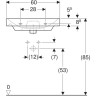 Тумба с раковиной GEBERIT SMYLE SQUARE 500.352.00.1-500.229.01.1 60 см белый
