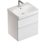 Тумба с раковиной GEBERIT SMYLE SQUARE 500,352,00,1-500,229,01,1 60 см белый 500,229,01,1+500,352,00,1