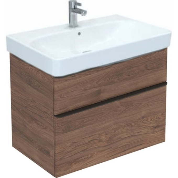 Тумба с раковиной GEBERIT SMYLE SQUARE 500.249.01.1+500.353.JR.1 пекан