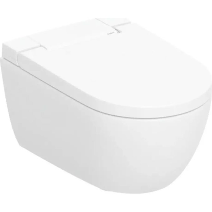 Унитаз-биде подвесной GEBERIT AQUACLEAN ALBA 146.350.01.1, KeraTect, накладка белая