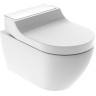 Унитаз-биде подвесной GEBERIT AQUACLEAN TUMA COMFORT 146.294.SI.1 безободковый панель белое стекло