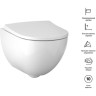 Унитаз подвесной GEBERIT SMYLE SQUARE 500.683.01.2 безободковый Rimfree® в комплекте с сиденьем с плавным закрыванием SoftClose