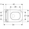 Унитаз подвесной GEBERIT SMYLE SQUARE 500.685.01.2 безободковый Rimfree® в комплекте с сиденьем (сэндвич) с плавным закрыванием SoftClose и быстросъемный кре