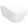 Унитаз подвесной GEBERIT SMYLE SQUARE 500,685,01,2 безободковый Rimfree® в комплекте с сиденьем (сэндвич) с плавным закрыванием SoftClose и быстросъемный кре
