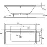 Ванна акриловая GEBERIT MYDAY 180х80 650580000